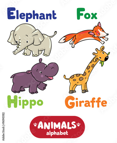 Animals alphabet or ABC.