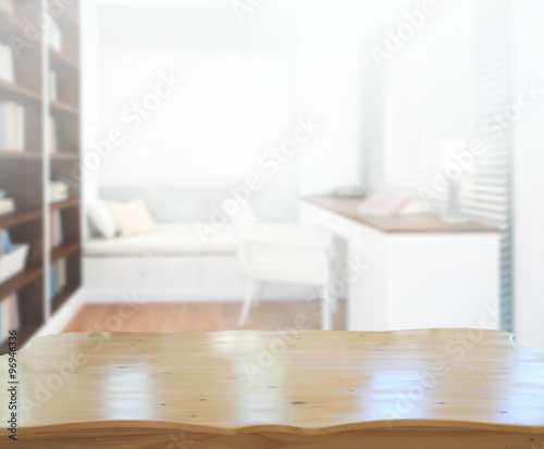 Table Top And Blur Interior of Background