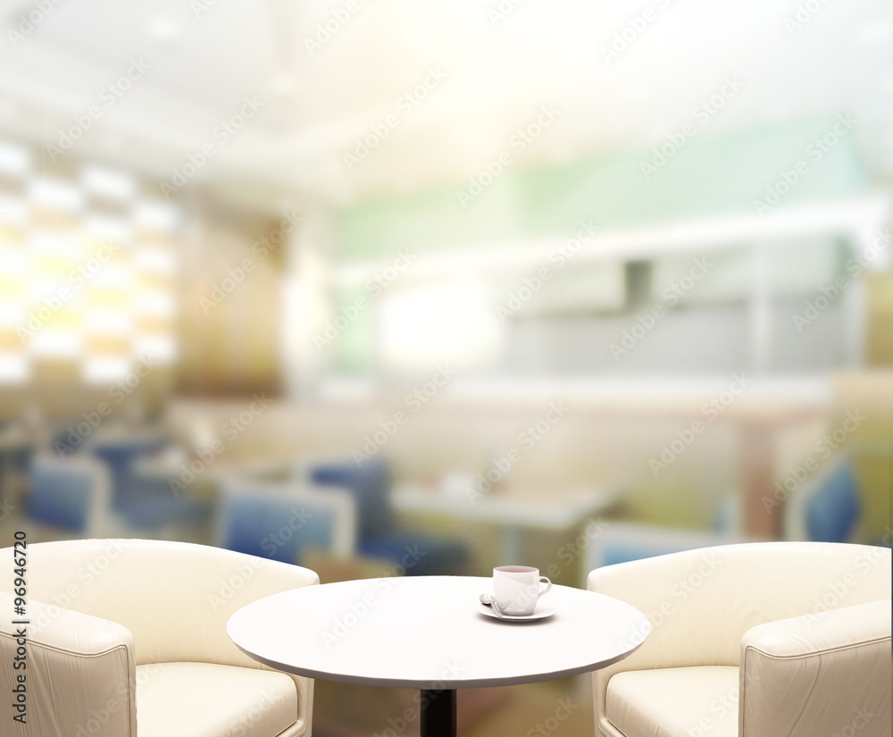 Table Top And Blur Interior of Background