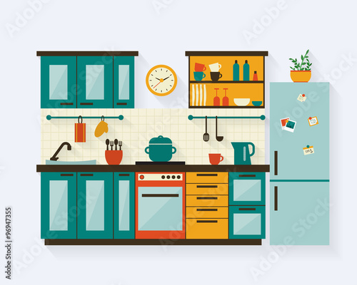 Kitchen with furniture 