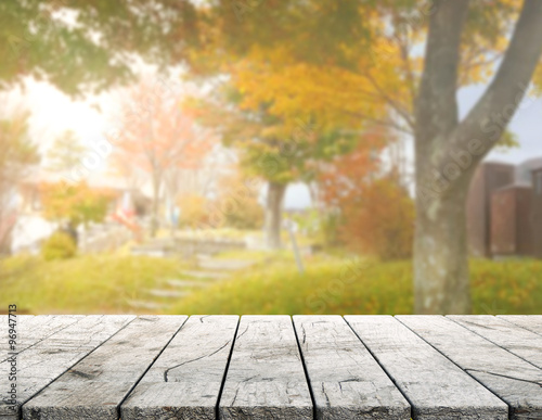 Table Top And Blur Nature of Background