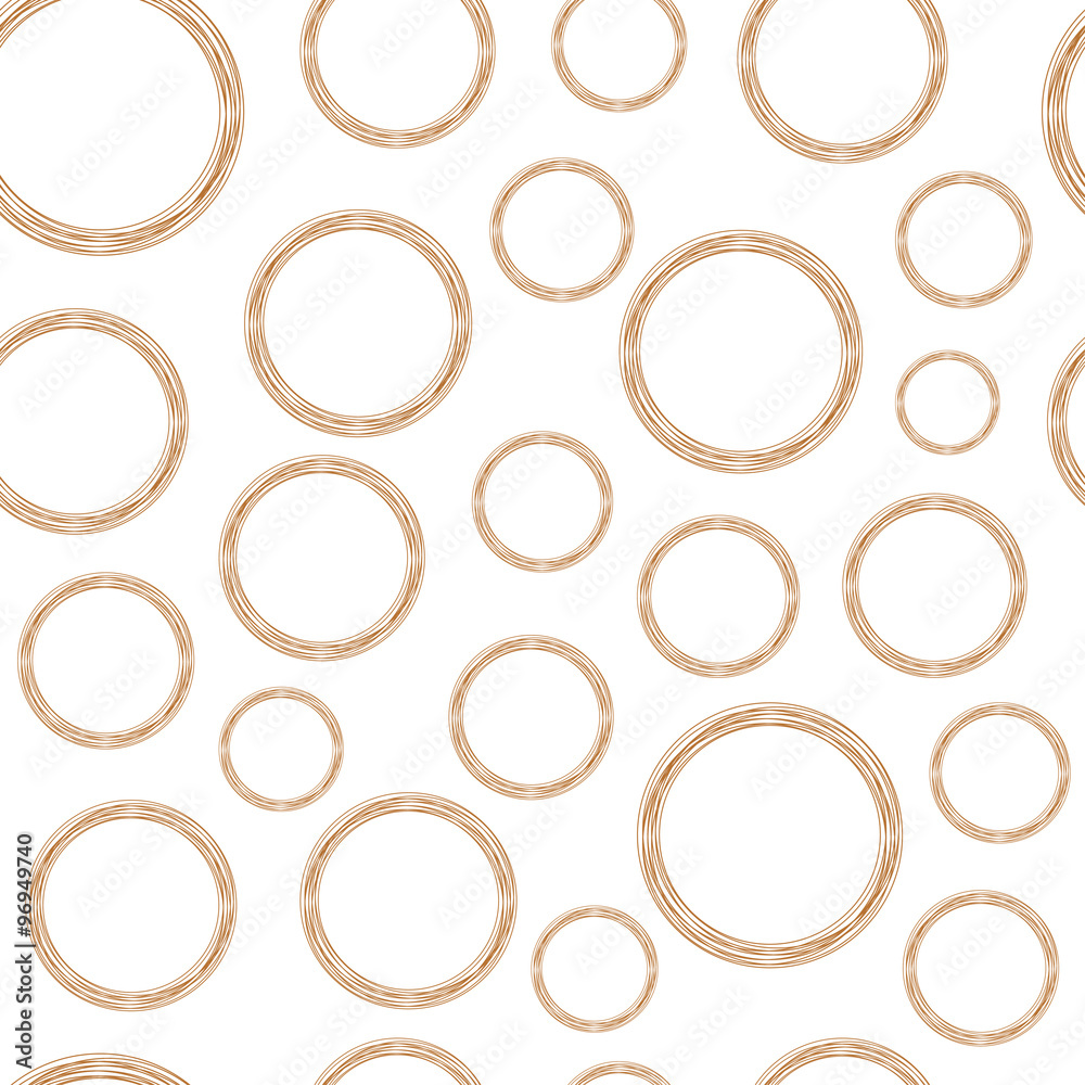 Stylized Copper Wire Circles on White Background Stylized Copper Wire Circles on White Background