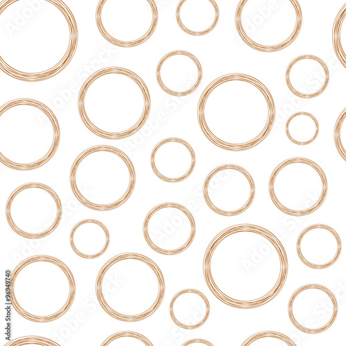 Stylized Copper Wire Circles on White Background