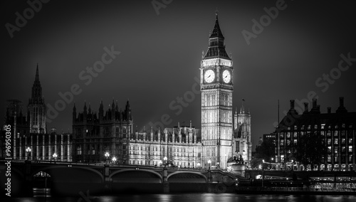 Big Ben Clock Tower and Parliament house at city of westminster, London England UK #96950305