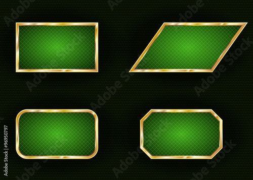 Set of geometric frames for text on dark background.