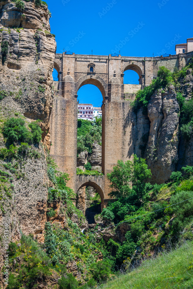 Bridge of Ronda, one of the most famous white villages of Malaga