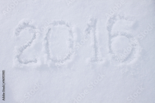 "2016" written on snow surface.