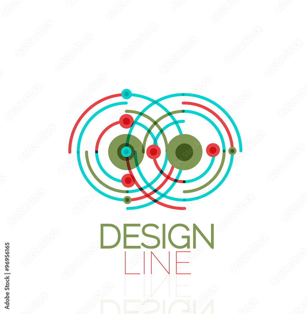 Vector swirl and circles outline minimal abstract geometric logo Vector swirl and circles outline minimal abstract geometric logo