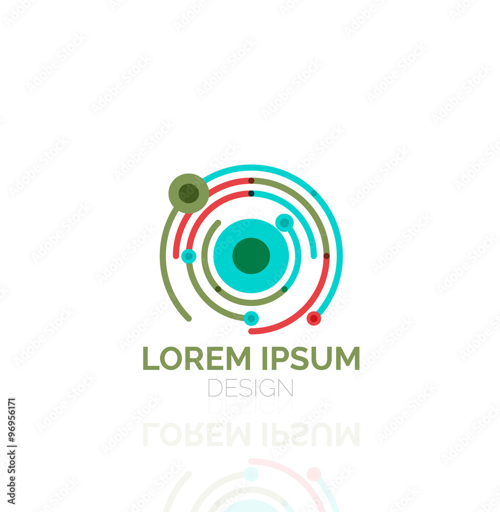 Vector swirl and circles outline minimal abstract geometric logo Vector swirl and circles outline minimal abstract geometric logo