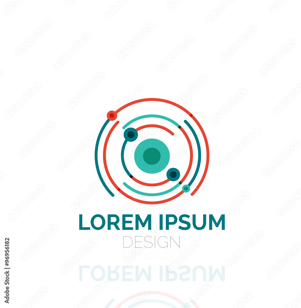 Vector swirl and circles outline minimal abstract geometric logo Vector swirl and circles outline minimal abstract geometric logo