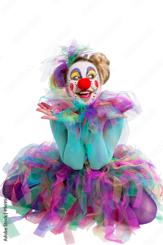 Clown im Schneidersitz Clown im Schneidersitz