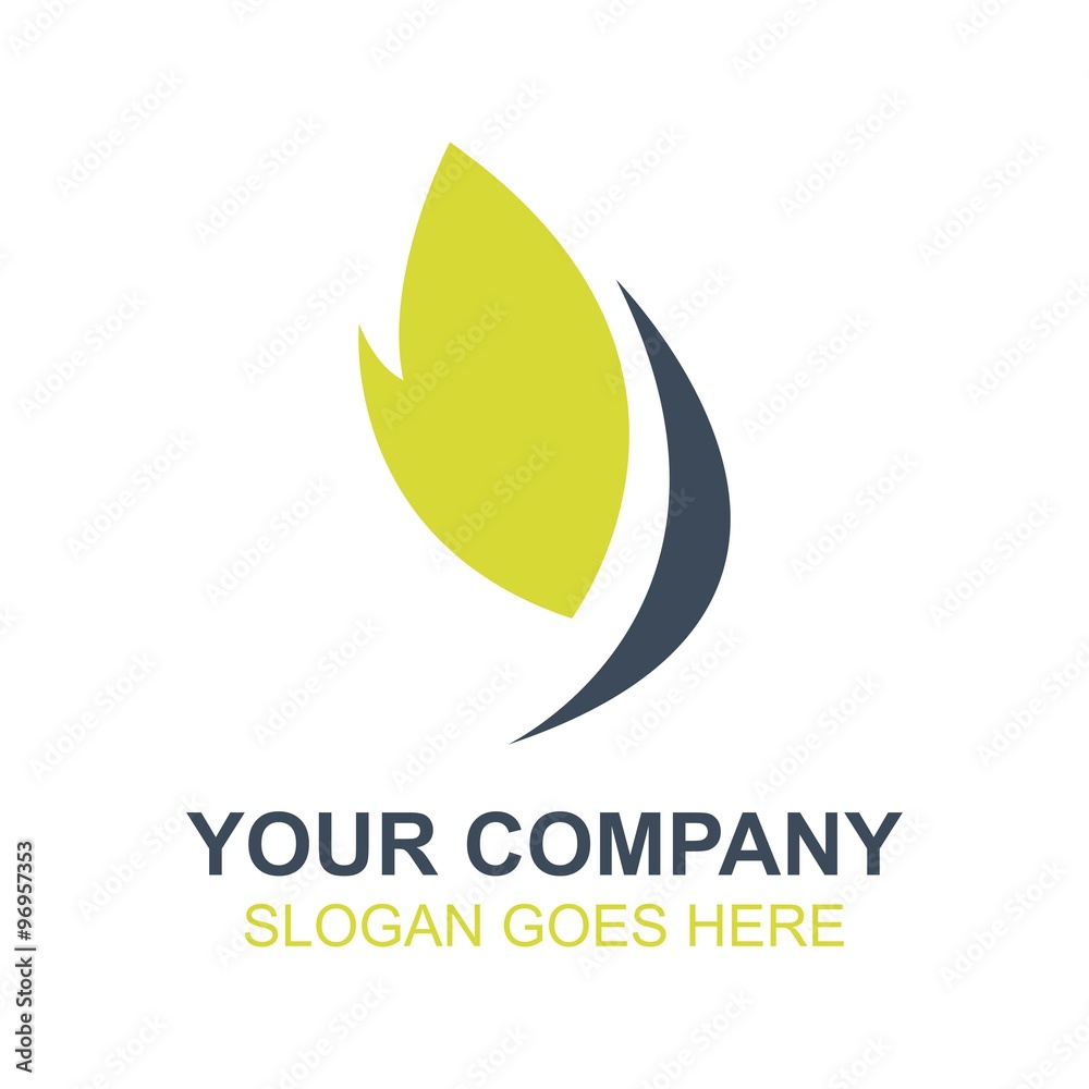 Fototapeta premium Organic Plant Green Leaf Icon Vector Logo