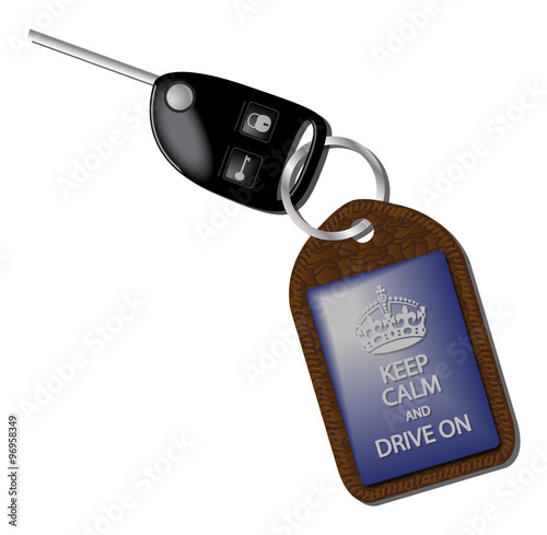 Keep Calm And Drive On Keyring