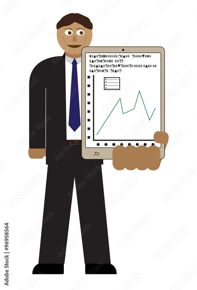 Business Man With Tablet Graph Business Man With Tablet Graph