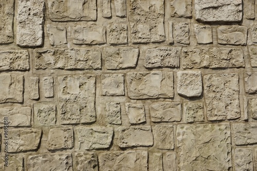 Old Tiled Limestone Wall Fragment Background