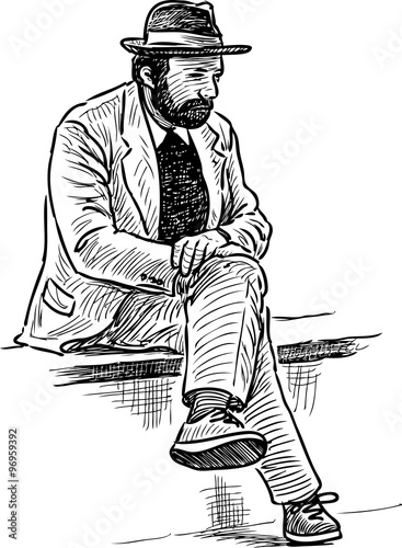 person on a park bench