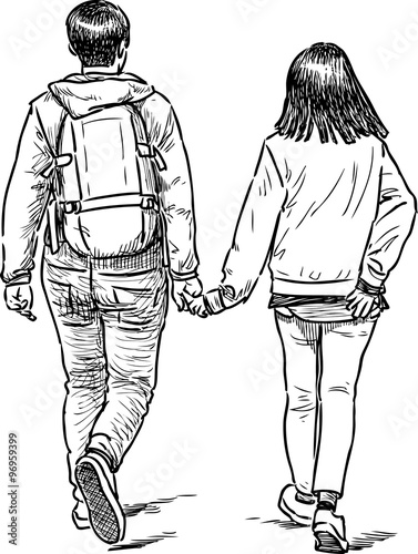 young people strolling