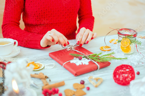 Preparing Christmas gifts with personal attitude