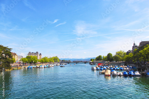 Beautiful view of Zurich and lake, Switzerland.