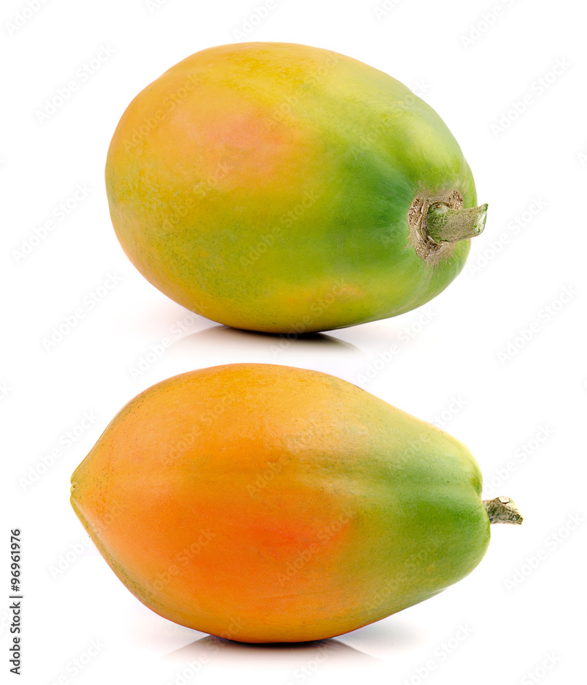 ripe papaya isolated on a white background ripe papaya isolated on a white background