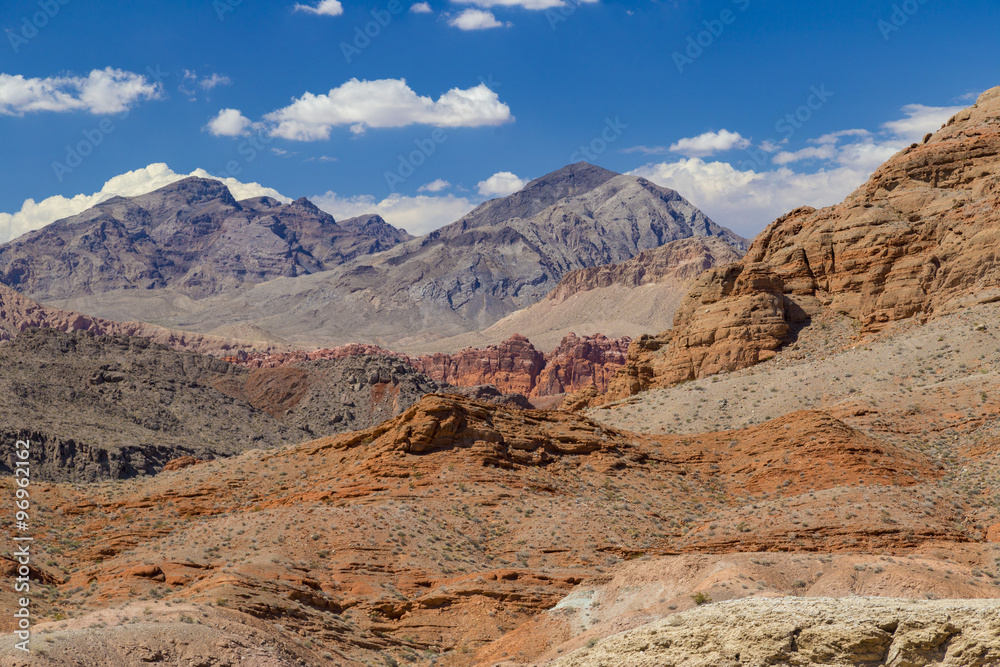 Red rocks and clear blue sky in Valley of Fire State Park, Nevada, USA