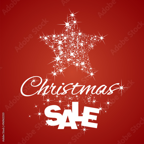 Christmas Star Sale discount red background