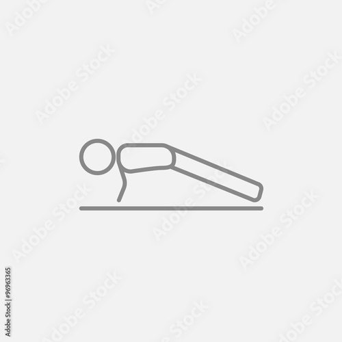 Man making push ups line icon.