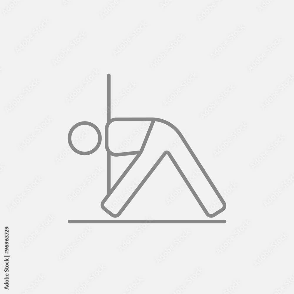 Man practicing yoga line icon. Man practicing yoga line icon.