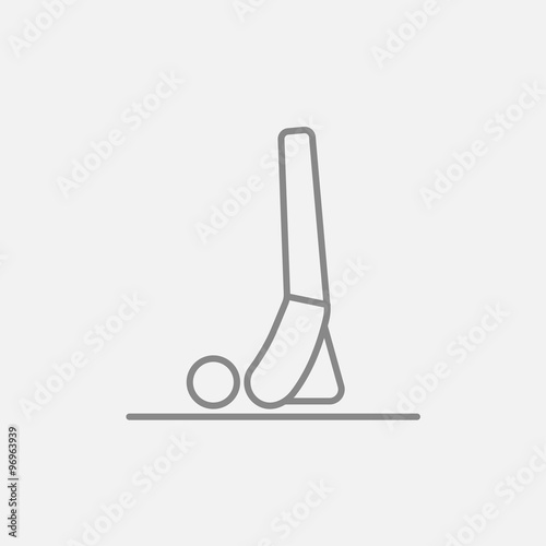 Man practicing yoga line icon.