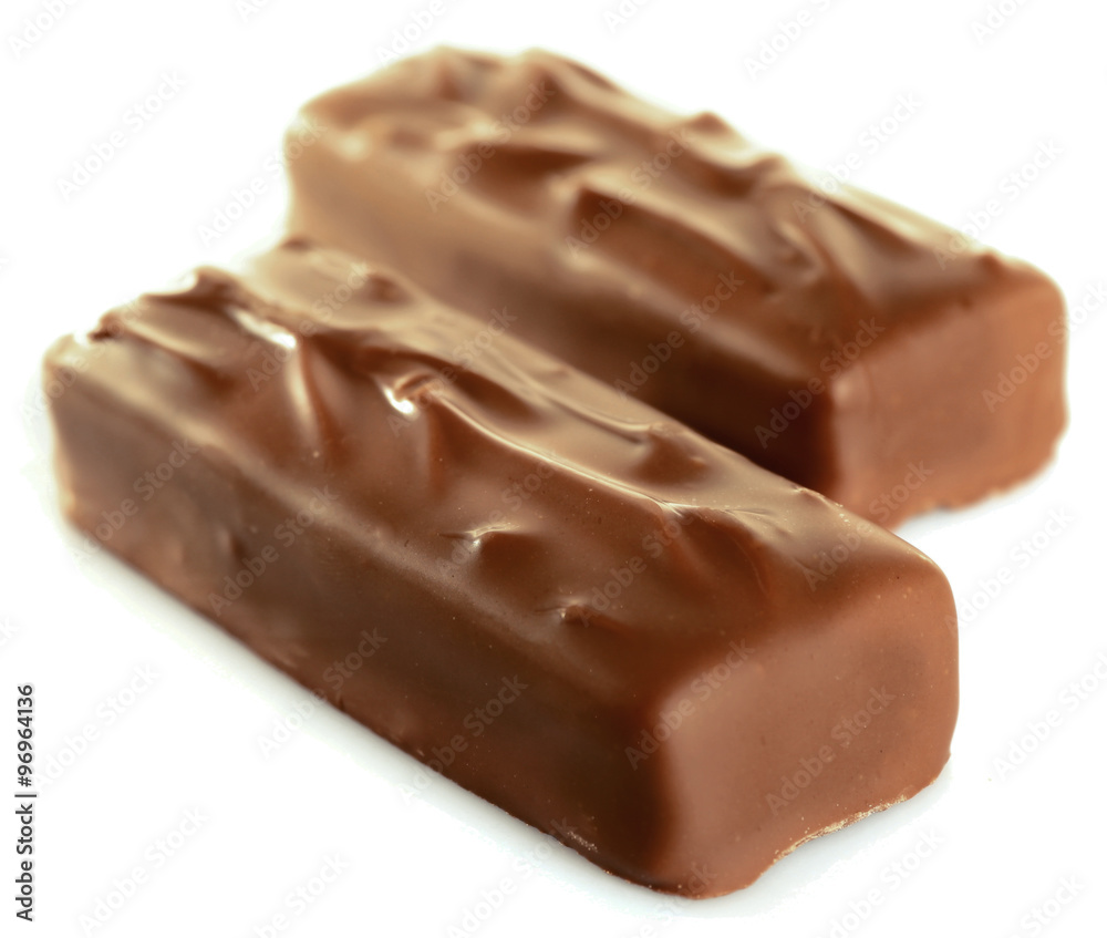 Tasty chocolate bars isolated on white background Tasty chocolate bars isolated on white background