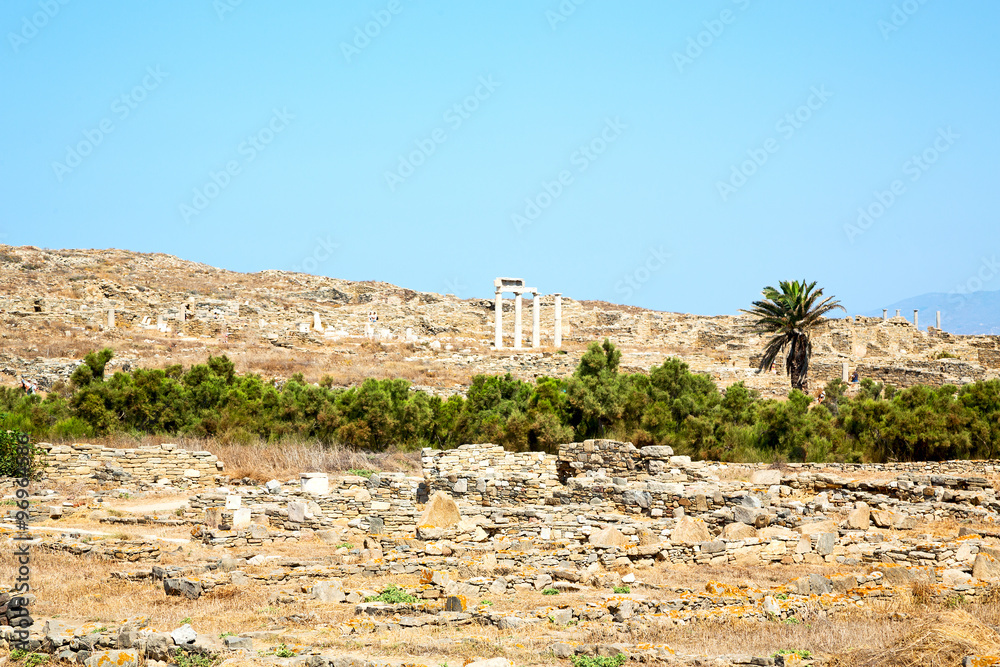 archeology  in delos greece t historycal   and old    site