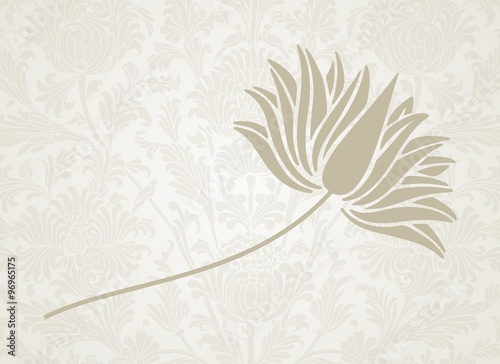 Fototapeta Naklejka Na Ścianę i Meble -  water lily, traditional wedding card design, royal India