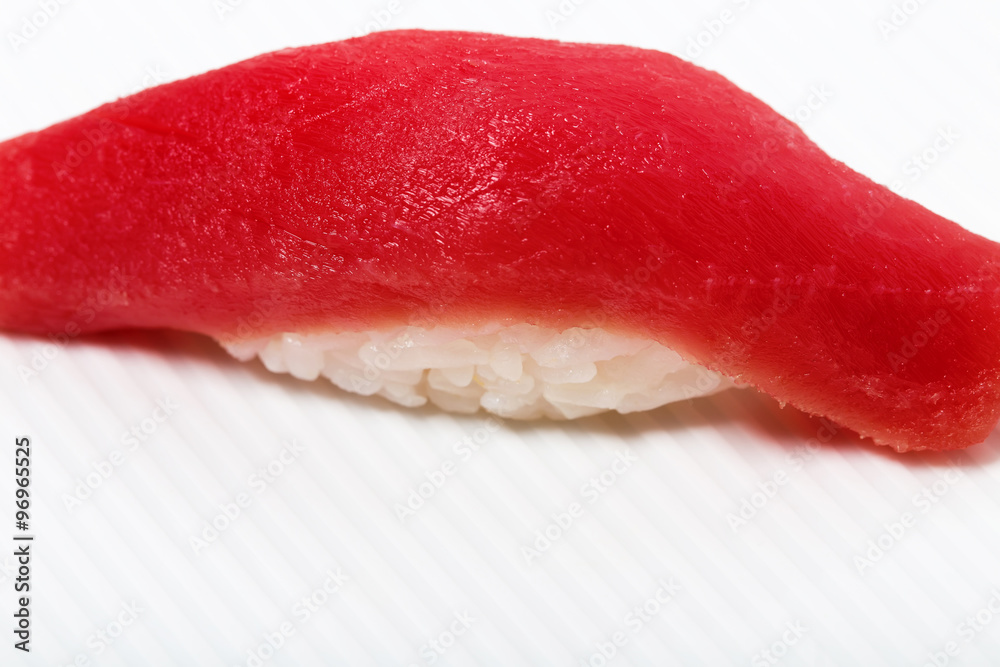 Traditional japanese tuna nigiri sushi.