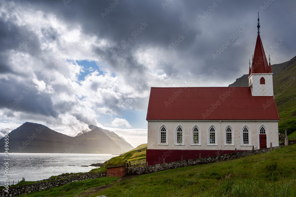 Kalsoy church in Faroe Islands