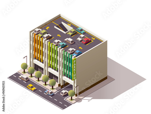 Vector isometric car park