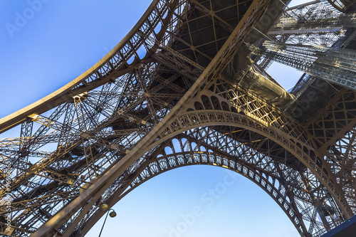 The Eiffel Tower architecture from below