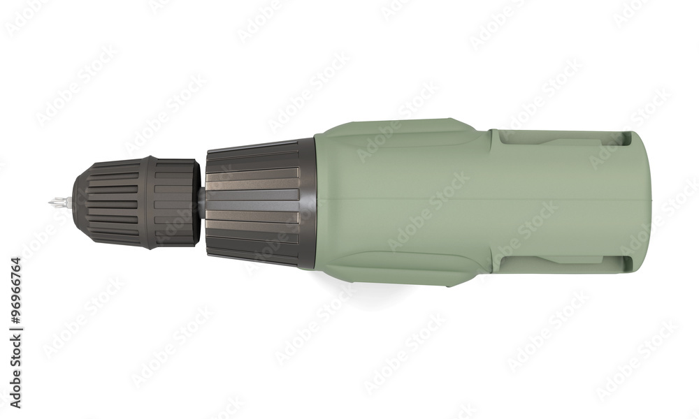 Electric drill - top view. 3d. Electric drill - top view. 3d.