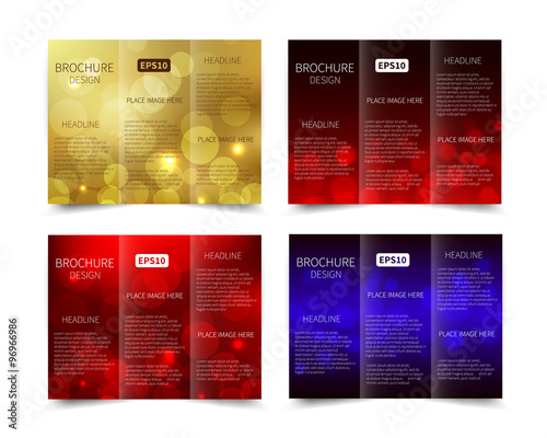 Set of vector tri-fold brochure design