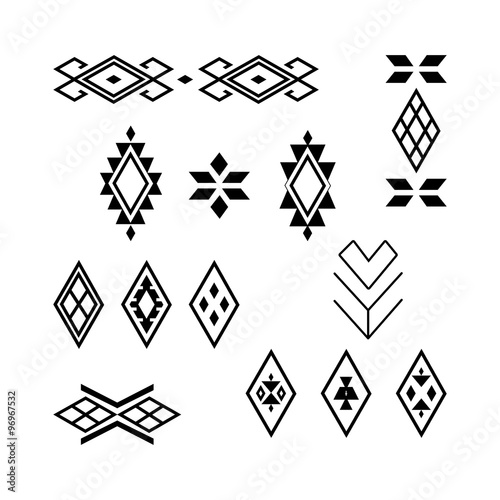 Vector Tribal elements, ethnic collection. photo