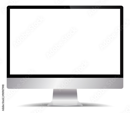 Realistic Silver Computer Screen