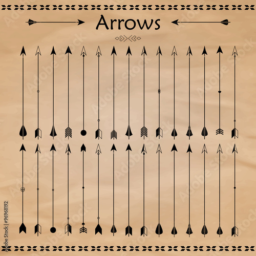 Arrow Clip art Set in Vector on White Background