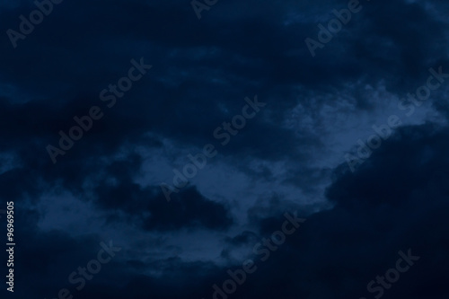 black cloud in dark night sky background