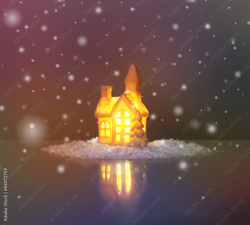 Fototapeta premium festive light in house
