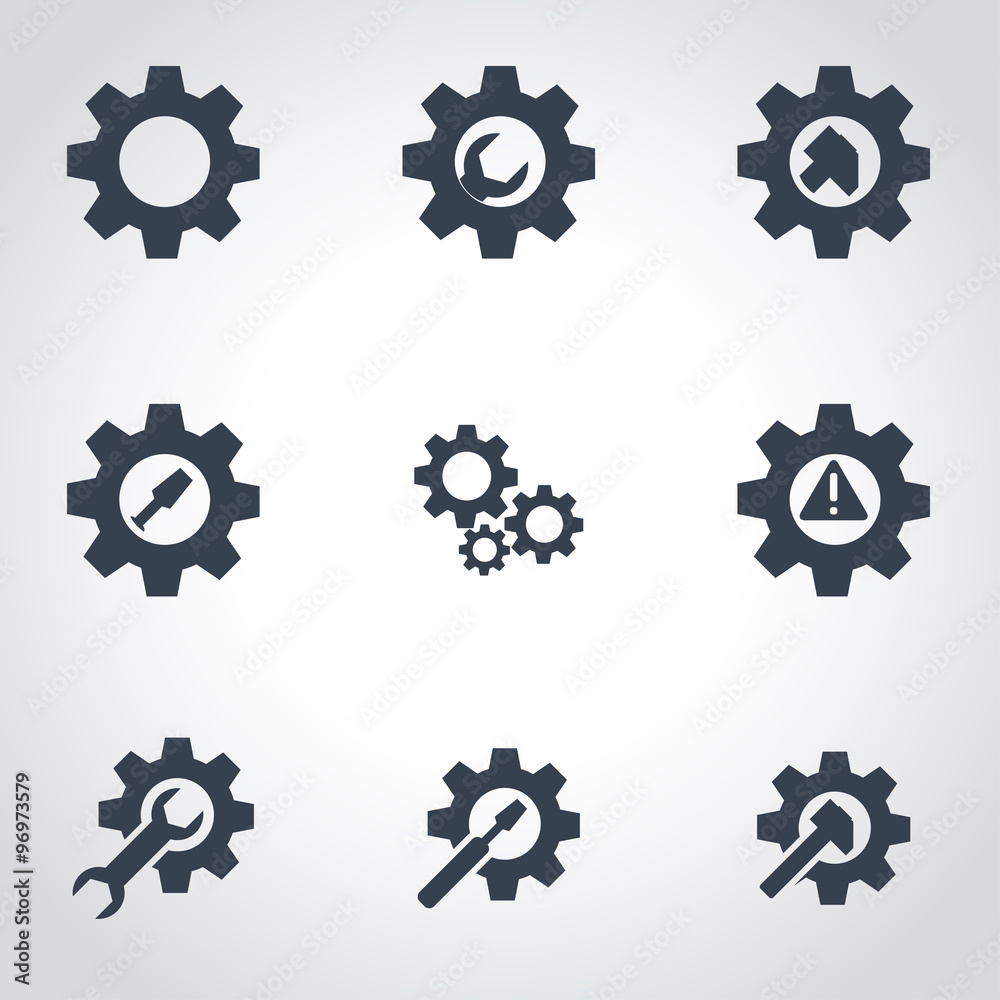 Vector black tools in gear icon set. Tools in Gear Icon Object, Tools in Gear Icon Picture, Tools in Gear Icon Image - stock vector Vector black tools in gear icon set. Tools in Gear Icon Object, Tools in Gear Icon Picture, Tools in Gear Icon Image - stock vector