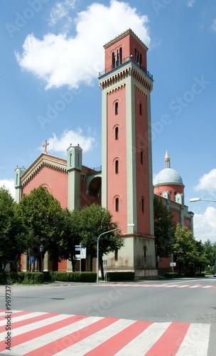 Modern evangelical church in town Kezmarok, northern Slovakia.