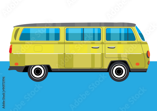 Hippie retro yellow Van