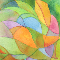 Abstract acrylic and watercolor brush strokes painted background