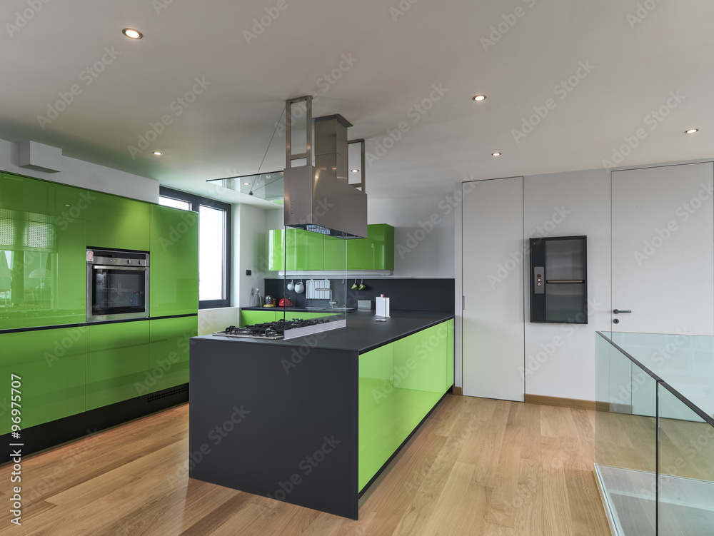 interior view of a modern kitchen interior view of a modern kitchen