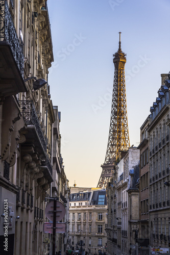 Eiffel Tower view in romantic alleyway, Paris © picturist