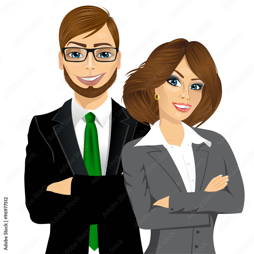 business people standing with arms folded business people standing with arms folded